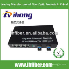 10/100/1000M 2 SFP+ 4 RJ45 ports Fiber Optic Media Converter